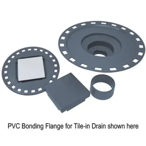 Laticrete Hydro Ban Bonding Flange Drains 4″ x 4″ Low Profile | Brushed Stainless PVC - view 3