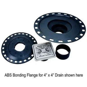 Laticrete Hydro Ban Bonding Flange Drains 4″ x 4″ Low Profile | Brushed Stainless PVC - view 4