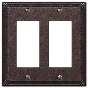 Amertac 2 Rocker Imperial Bead TumbLED Antique Bronze Wallplate