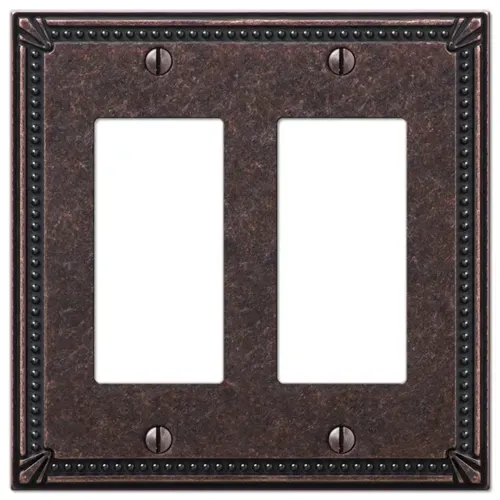 Amertac 2 Rocker Imperial Bead TumbLED Antique Bronze Wallplate