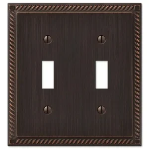 Amerelle 2 Toggle Georgian Antique Bronze Wallplate