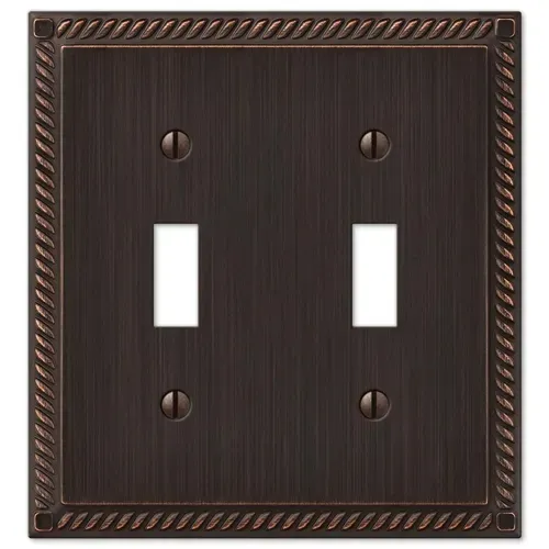 Amerelle 2 Toggle Georgian Antique Bronze Wallplate