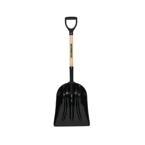 #12 Poly Grain/Snow Scoop, 14.25″x17.75″ Head, 29″ Hardwood Handle, Poly D-Grip