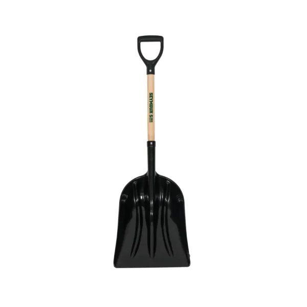 #12 Poly Grain/Snow Scoop, 14.25″x17.75″ Head, 29″ Hardwood Handle, Poly D-Grip