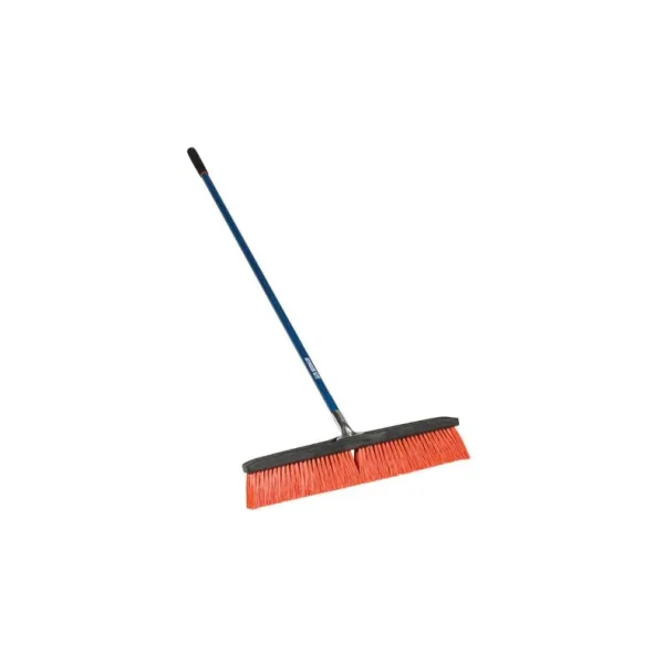 Street Broom, Rough Surfaces, 60″ Blue Fiberglass Handle