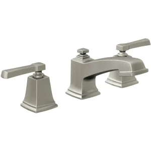 Moen Boardwalk Brushed Nickel Two Handle Low Arc Bathroom Faucet