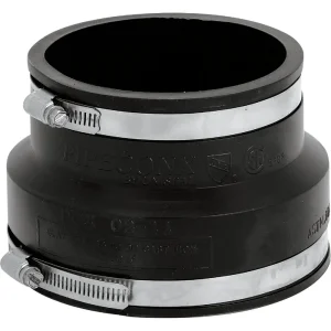 Fernco Clay to Cast Iron or Plastic Flexible PVC Coupling, 6 In. x 4 In