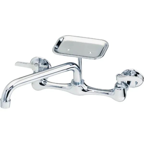 B&K Double Lever Handle Wall Mount Utility Faucet
