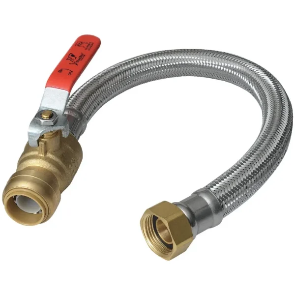 Low Lead Ball Valve FIP Sharkbite Flexible Water Heater Connector