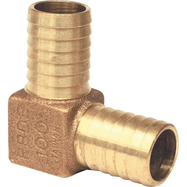 Merrill Barbed 90 Deg. Brass Elbow, 3/4 In. Insert x 3/4 In. Insert