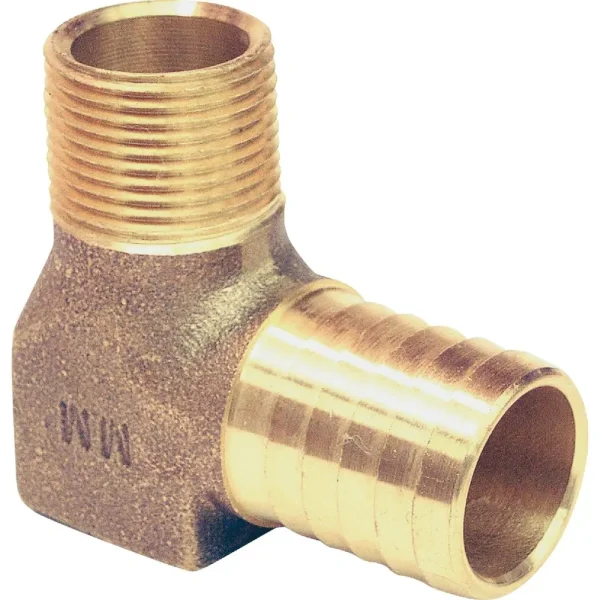 Merrill Barbed 90 Deg. Brass Elbow, 3/4 In. Insert x 3/4 In. MPT