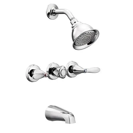Moen Adler Three Handle Chrome Tub & Shower Trim