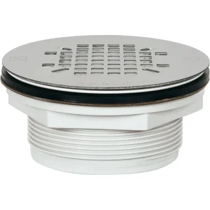 PVC No-Caulk Stainless Steel Shower Drain Strainer