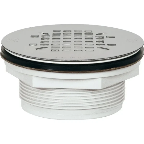 PVC No-Caulk Stainless Steel Shower Drain Strainer
