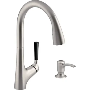 Kohler Malleco Pull-Down Kitchen Faucet with Soap Dispenser, Stainless Steel