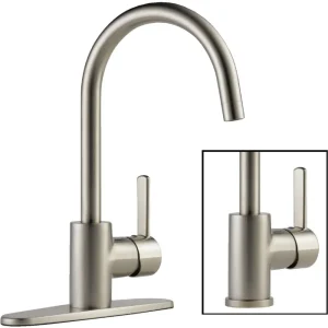 Peerless Single Handle Kitchen Faucet With Matching Sprayer, Stainless