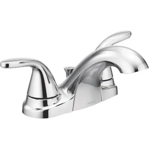 Moen Adler Chrome Two Handle Low Arc Bathroom Faucet