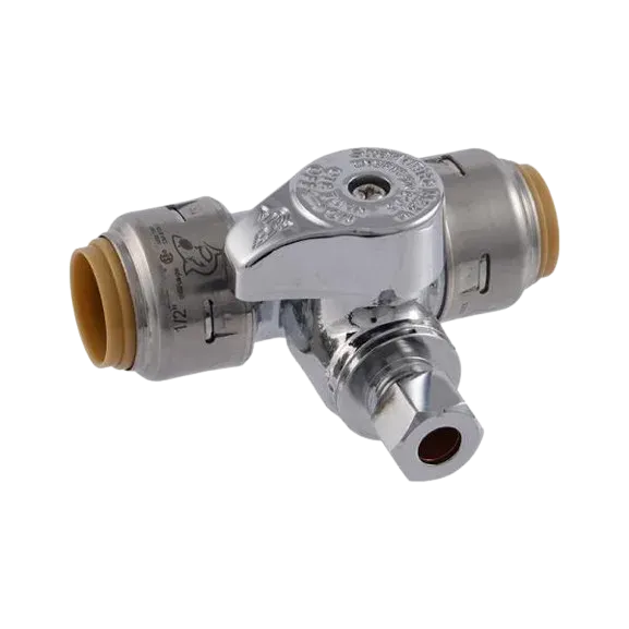 SharkBite Max 1/2″ x 1/2″ x 1/4″ Stop Push-to-Connect Tee
