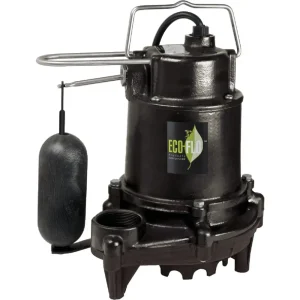 Eco-Flo High Efficiency Submersible Cast Iron Sump Pump, 1/2 HP