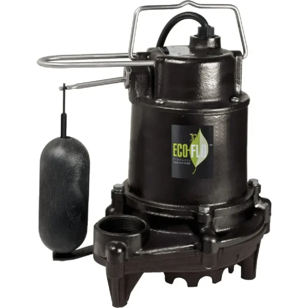 Eco-Flo High Efficiency Submersible Cast Iron Sump Pump, 1/2 HP