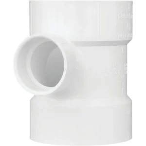 Charlotte Pipe Reducing Sanitary PVC Tee, 4 In. x 2 In