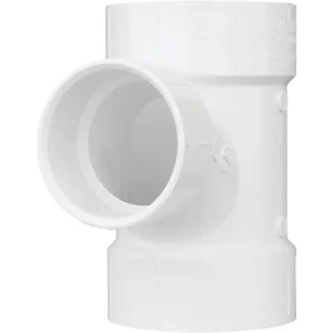 Charlotte Pipe Reducing Sanitary PVC Tee, 4 In. x 3 In