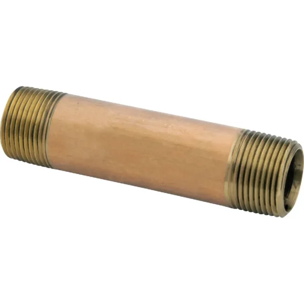 Anderson Metals Red Close Brass Nipple, 3/4 In. x 6 In