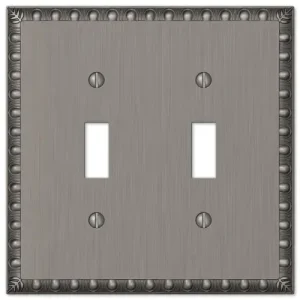Amerelle 2 Toggle Egg and Dart Antique Nickel Wall Plate