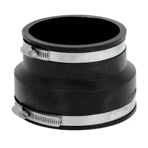 Fernco Clay to Cast Iron or Plastic Flexible PVC Coupling, 4 In. x 4 In