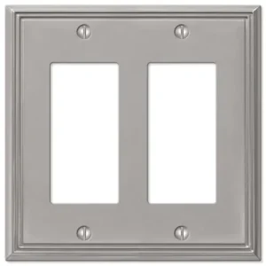 Amerelle 2 Rocker Metro Line Brush Nickel Wallplate