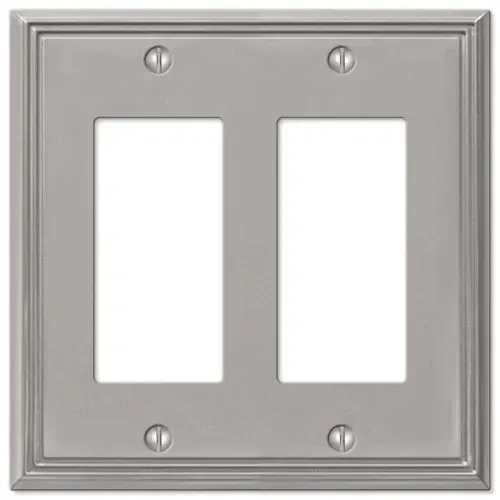 Amerelle 2 Rocker Metro Line Brush Nickel Wallplate