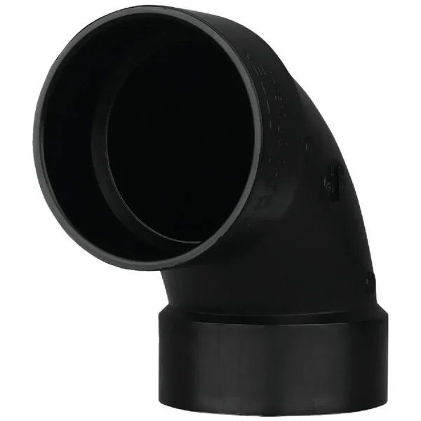 Charlotte Pipe 4 In. Hub x Hub 90 Deg. Sanitary ABS Elbow