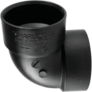 Charlotte Pipe 3 In. Hub x Hub 90 Deg. Vent ABS Elbow