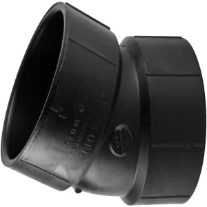 Charlotte Pipe 4 In. Hub x Hub 22-1/2 Deg. ABS Elbow