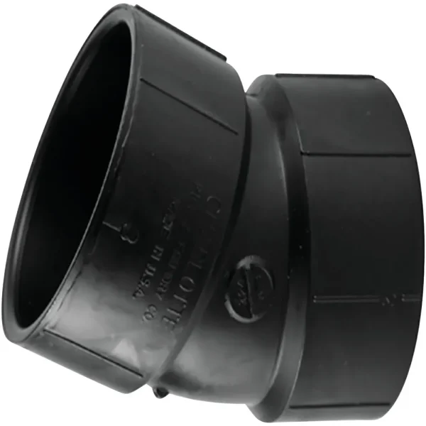 Charlotte Pipe 4 In. Hub x Hub 22-1/2 Deg. ABS Elbow