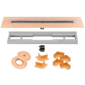 Schluter KERDI-Line Linear Drain Channel Body | 19-11/16″ (50 cm) / Center Outlet Channel Body