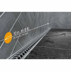Schluter Systems KERDI-LINE-VARIO Linear Drain | 48″ / Floral / Pewter - view 3