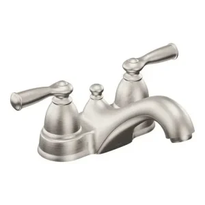 Moen Banbury Stainless Two Handle Low Arc Bathroom Faucet