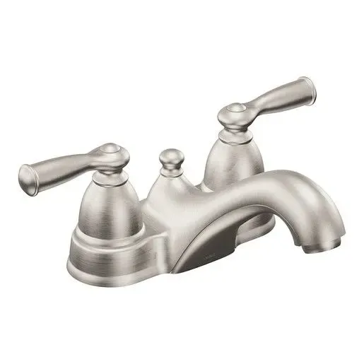 Moen Banbury Stainless Two Handle Low Arc Bathroom Faucet