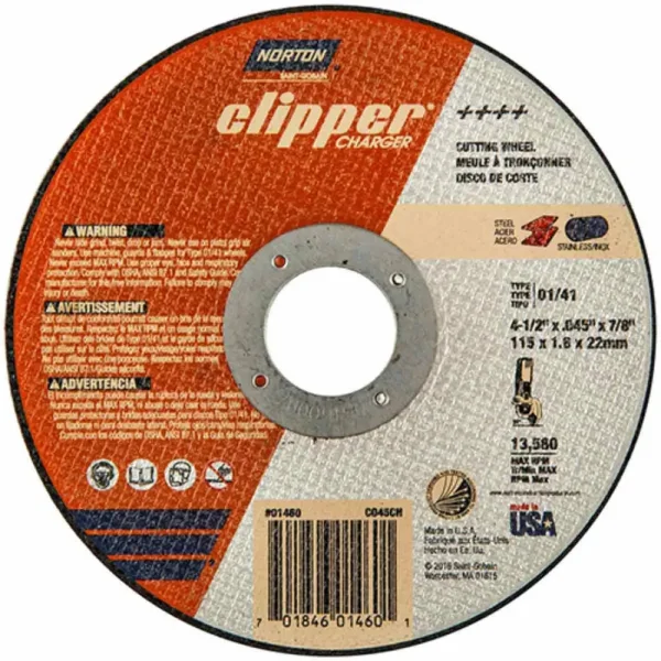 Norton Abrasive Charger Cut-Off Wheels – 25 Pack | 4-1/2″