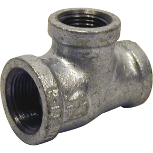 Southland Malleable Iron Galvanized Reducing Tee, 1-1/2 In. x 1-1/2 In. x 1-1/4 In