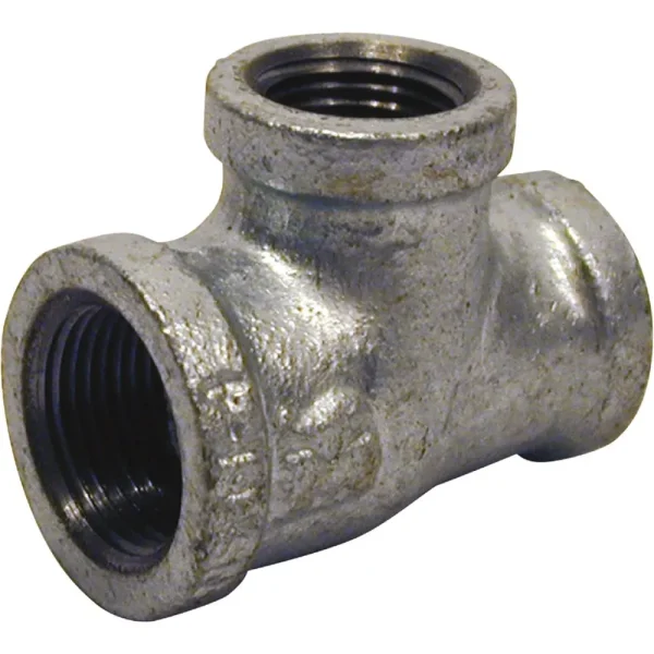 Southland Malleable Iron Galvanized Reducing Tee, 1-1/2 In. x 1-1/2 In. x 1-1/4 In