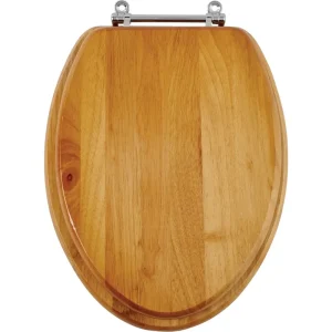 Home Impressions Enlongated Oak Toilet Seat
