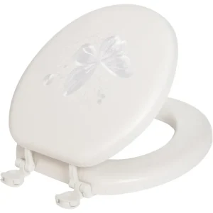 Mayfair Round Premium Soft Embroidered Butterfly Toilet Seat