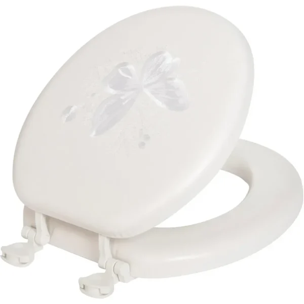Mayfair Round Premium Soft Embroidered Butterfly Toilet Seat