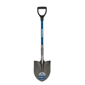#2 Round Point Shovel, 26″ Blue Fiberglass Handle, Poly D-Grip