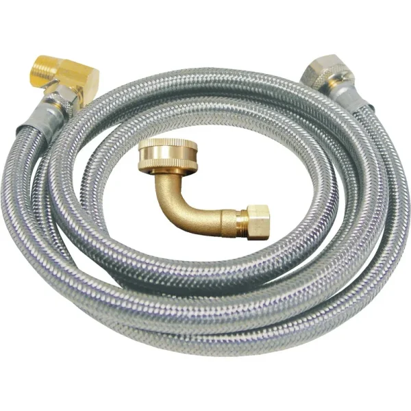 B&K Stainless Steel Dishwasher Connector, 3/8 In. x 3/8 In. x 72 In. L