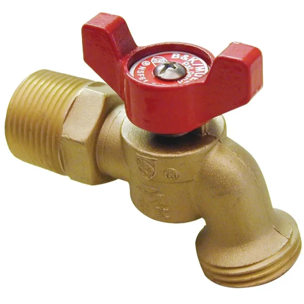 B & K 3/4″ x 3/4″ Brass ProLine Qt.ermaster Series Male Hose Thread Hose Bibb