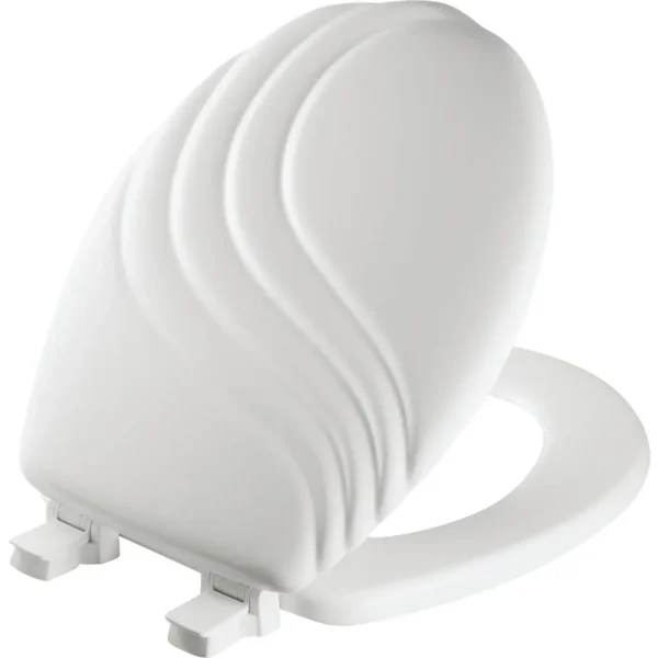 Mayfair Round Designer Sculptured Swirl Wood Toilet Seat