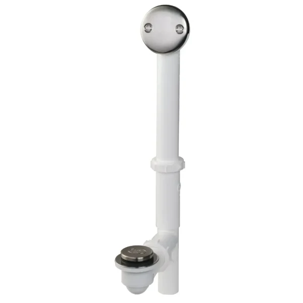Do it Best Foot Lok Stop Plastic Bath Drain with Brushed Nickel Trim